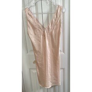 Inner Most Nightgown Slipdress Chemise Peach Orange Lace Trim Satin Like Medium